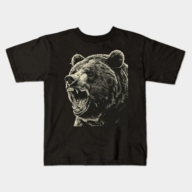 Conversations Around The Grizzly Bear Kids T-Shirt by Gorilla Animal